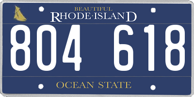 RI license plate 804618