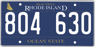 RI license plate 804630