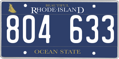 RI license plate 804633
