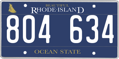 RI license plate 804634
