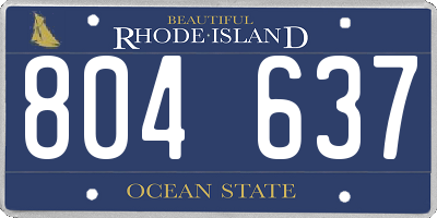RI license plate 804637