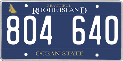 RI license plate 804640