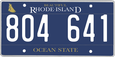 RI license plate 804641