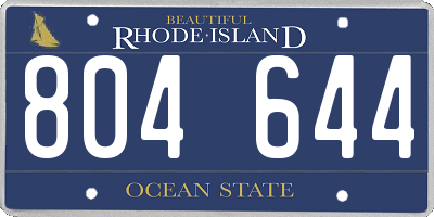 RI license plate 804644