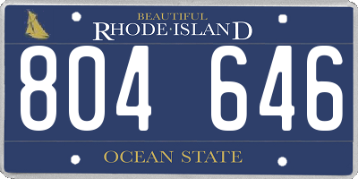 RI license plate 804646