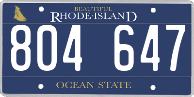 RI license plate 804647