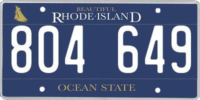 RI license plate 804649