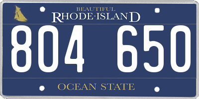 RI license plate 804650