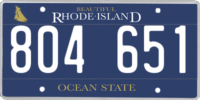RI license plate 804651