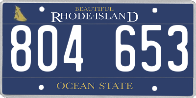 RI license plate 804653