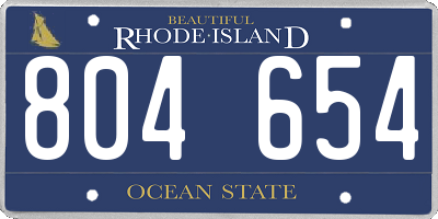 RI license plate 804654