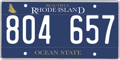 RI license plate 804657