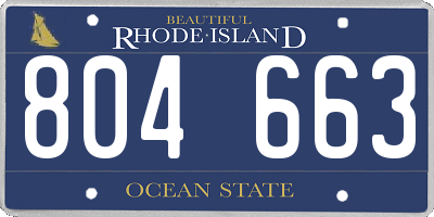 RI license plate 804663