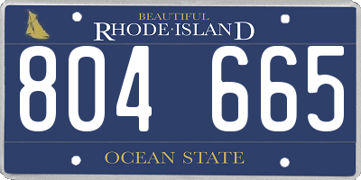 RI license plate 804665