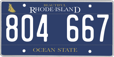 RI license plate 804667