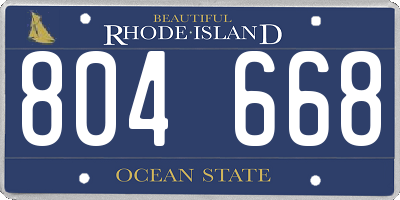 RI license plate 804668