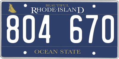 RI license plate 804670
