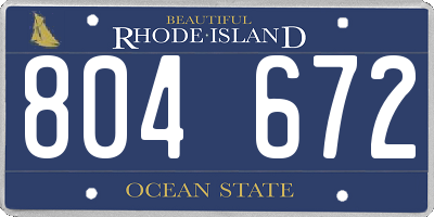 RI license plate 804672