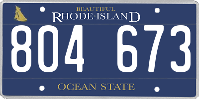 RI license plate 804673