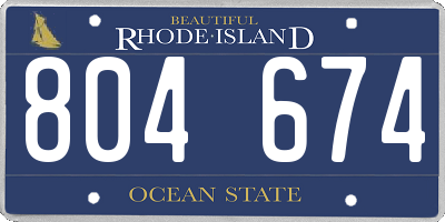RI license plate 804674