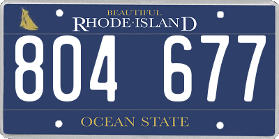 RI license plate 804677