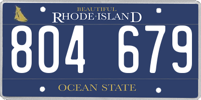 RI license plate 804679