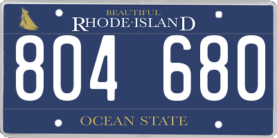 RI license plate 804680
