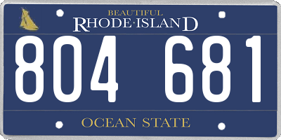 RI license plate 804681