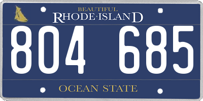 RI license plate 804685