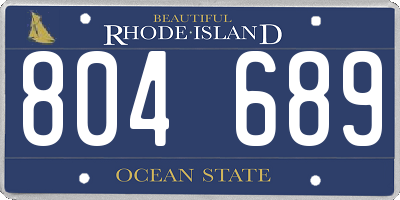 RI license plate 804689