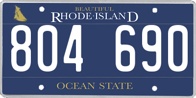 RI license plate 804690
