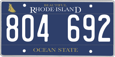 RI license plate 804692