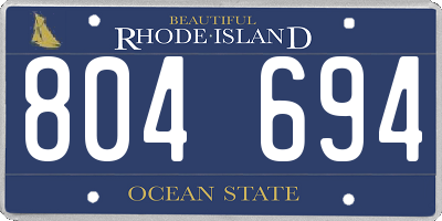 RI license plate 804694