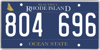 RI license plate 804696