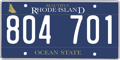 RI license plate 804701