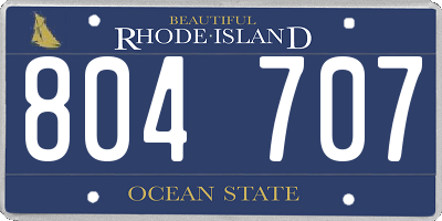 RI license plate 804707