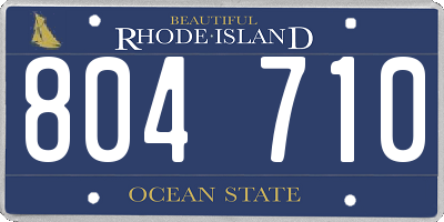 RI license plate 804710