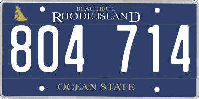RI license plate 804714