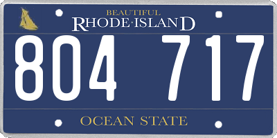 RI license plate 804717