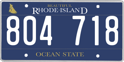 RI license plate 804718