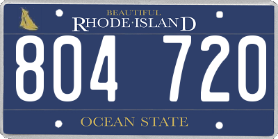 RI license plate 804720