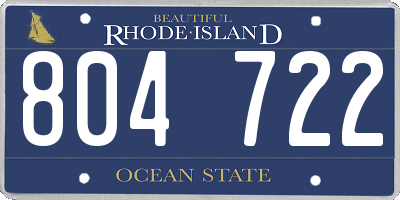 RI license plate 804722