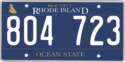 RI license plate 804723