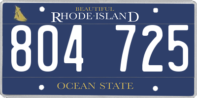RI license plate 804725