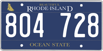 RI license plate 804728