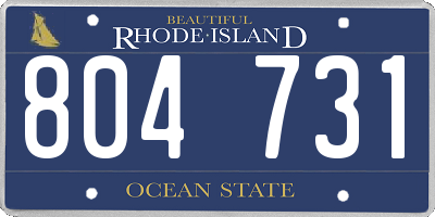 RI license plate 804731