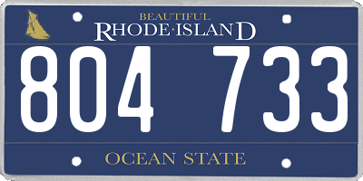 RI license plate 804733