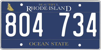 RI license plate 804734