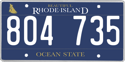 RI license plate 804735
