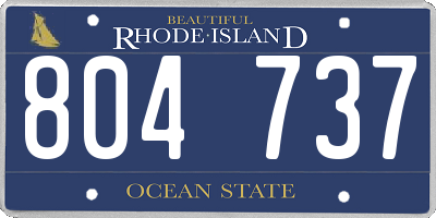 RI license plate 804737